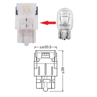 Диодна крушка (LED крушка) 12V, W21/5W, W3x16q, блистер 2 бр. Osram